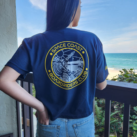Space Coast Boardriders Club Crop Top - Gold Edition