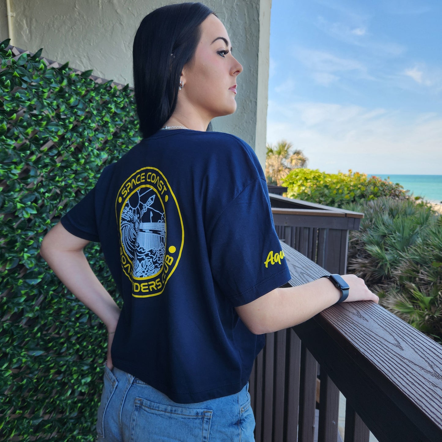 Space Coast Boardriders Club Crop Top - Gold Edition