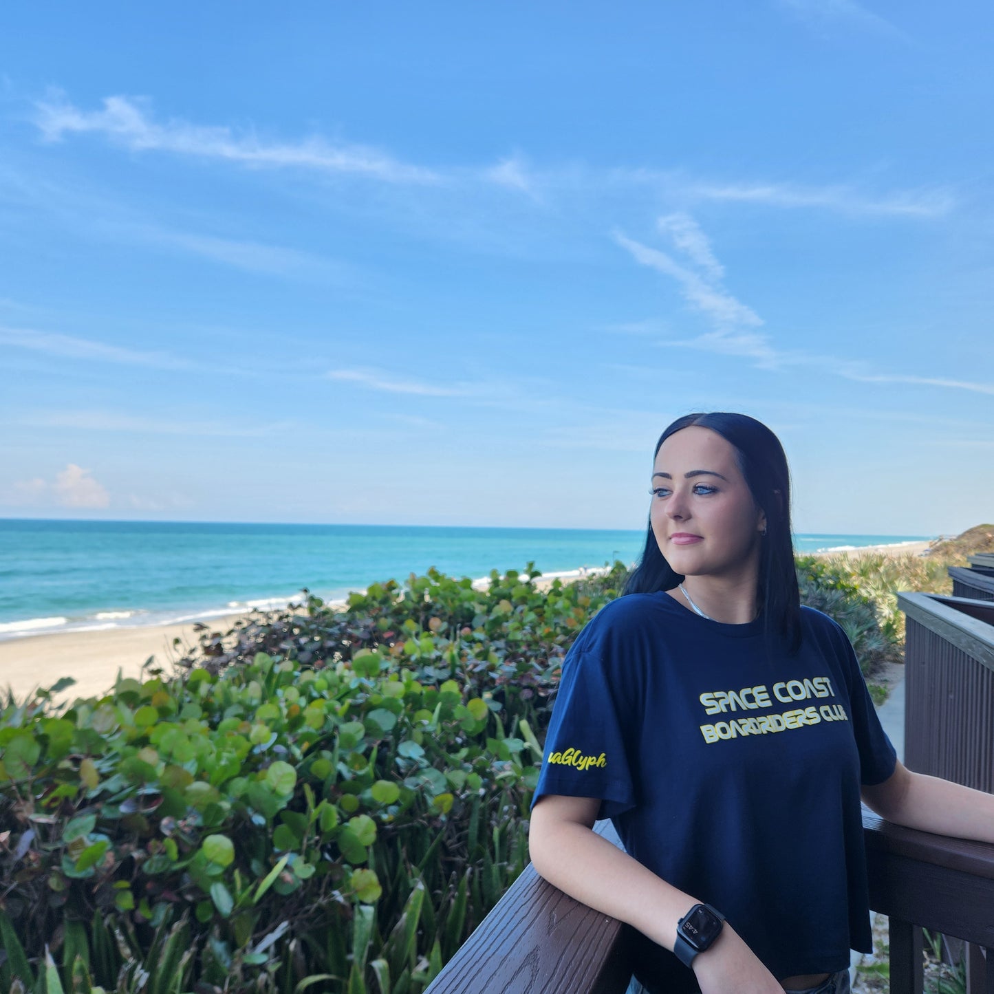Space Coast Boardriders Club Crop Top - Gold Edition