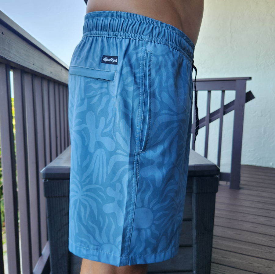 Hybrid Shorts - Blue Palm
