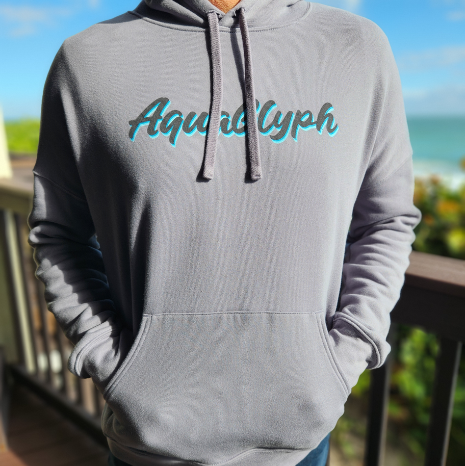 AquaGlyph Blue Wave Hoodie