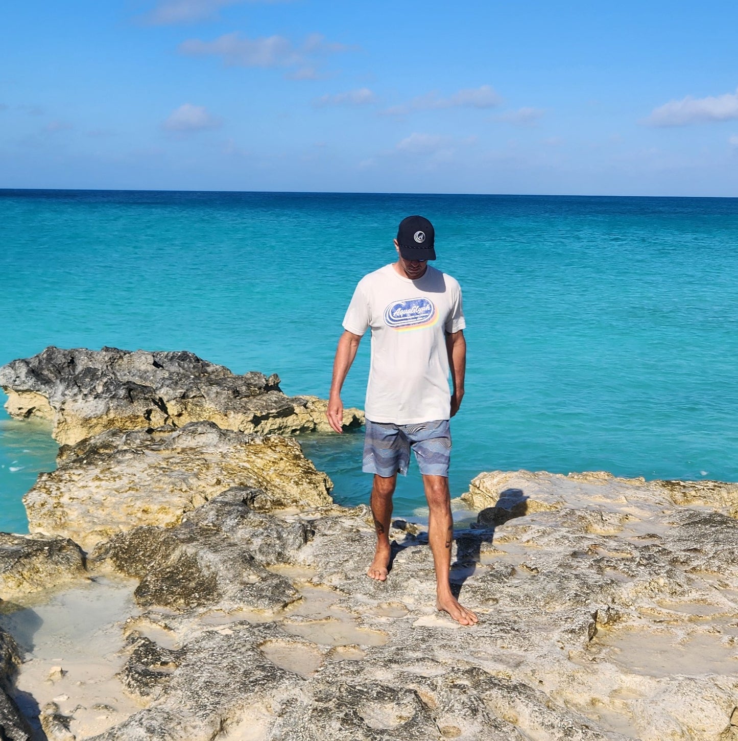 Retro Cracked AquaGlyph Tee