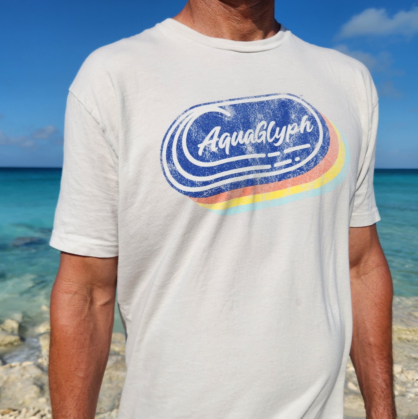 Retro Cracked AquaGlyph Tee