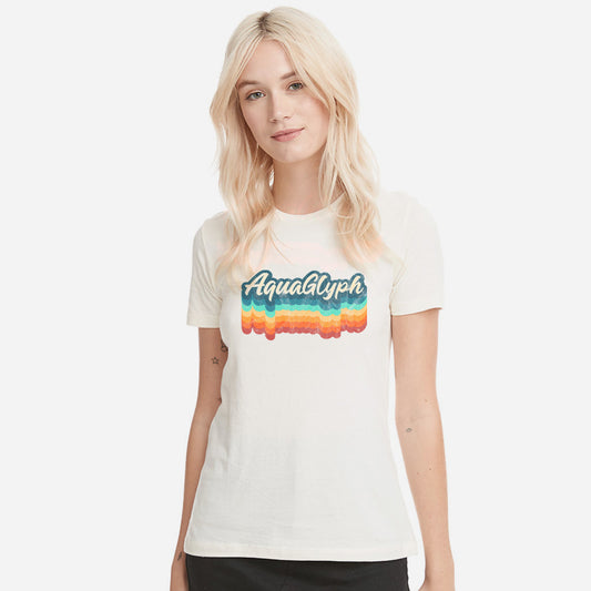 Retro Swirl AquaGlyph Ladies Tee