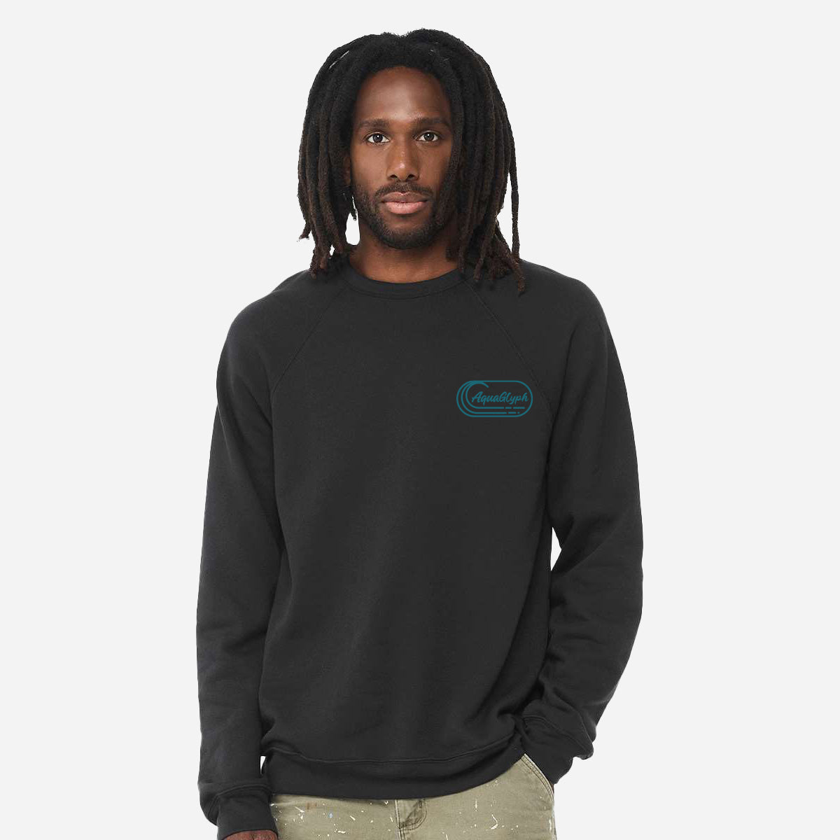 Solo Surf Club Sponge Fleece Raglan Crewneck - Black